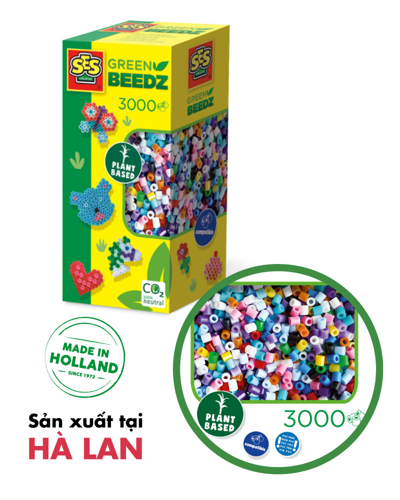 Hạt đậu thần kỳ Green Beedz - iron on beads mix 3000 - 06404