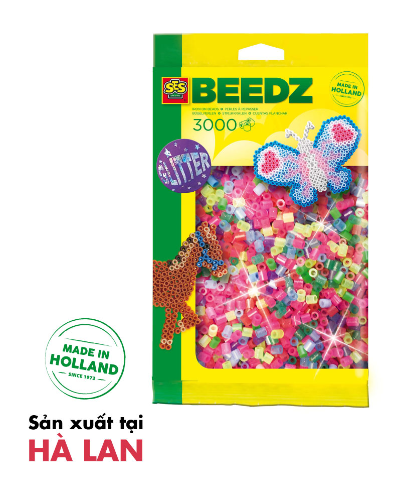 Hạt đậu Mix iron on beads 3000 glitter - 00774