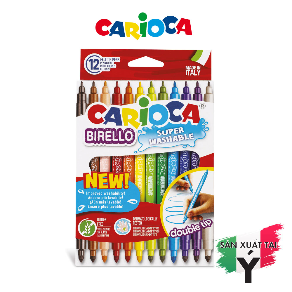 Bút dạ màu 2 đầu Carioca Birello - 12 bút - 41457